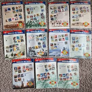 11SEALED Complete Set Of Celebrate The Century USPS Stamp Collection 1900s 1990s
